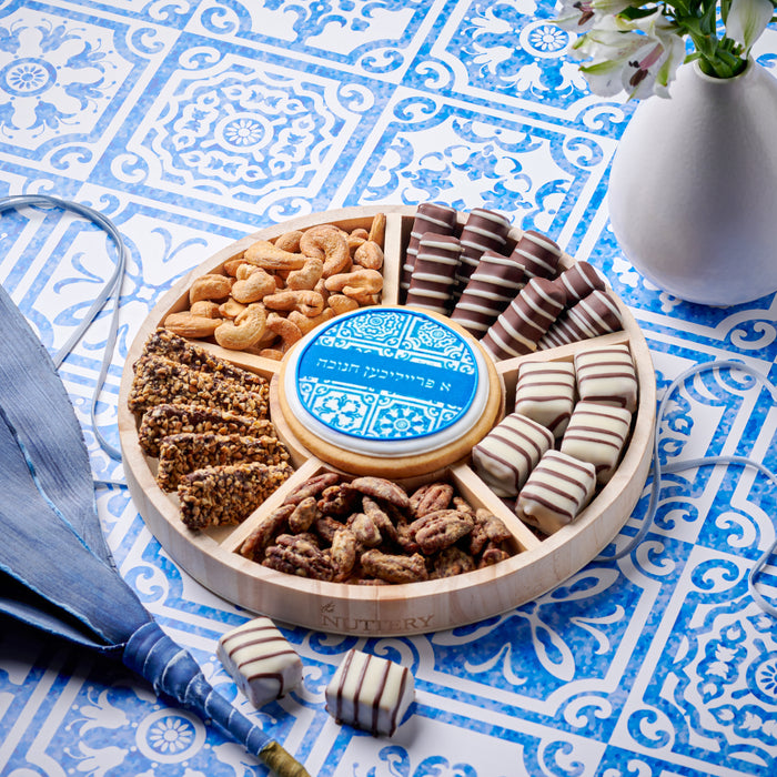 Hanukkah Round Chocolate and Nut Gift Tray