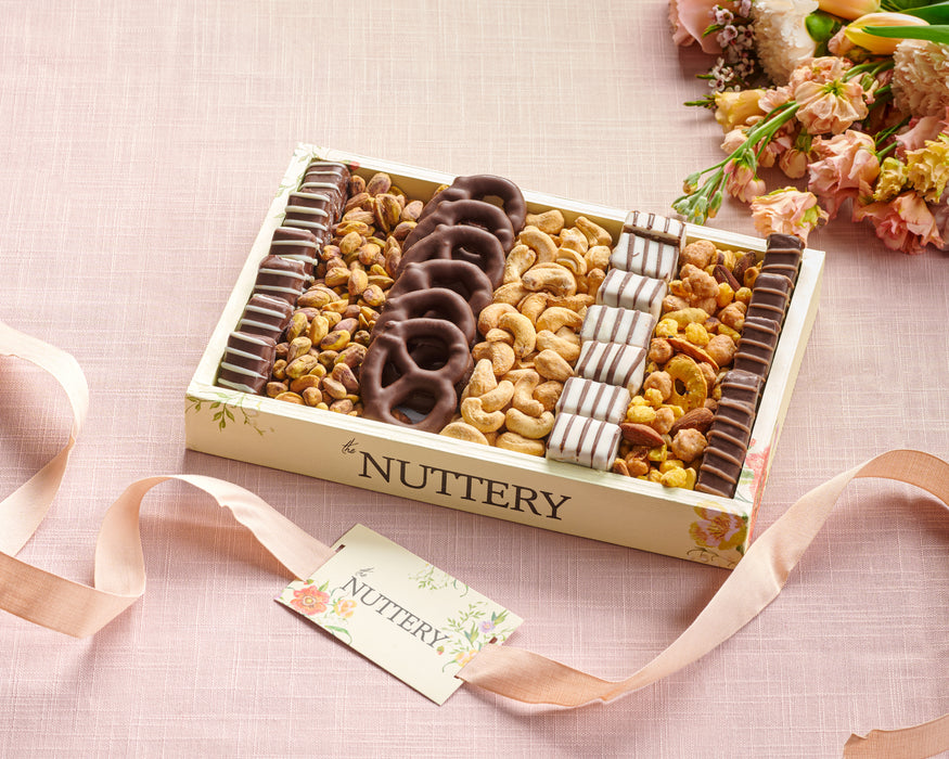 Floral Chocolate Pretzel & Nut Tray