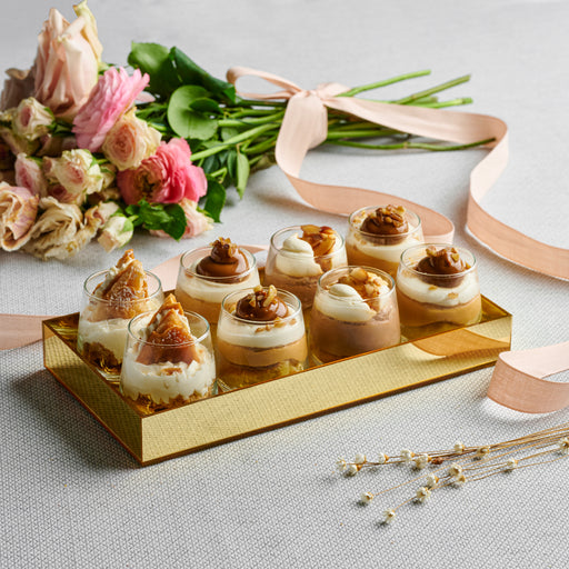 Second photo of the the nuttery ny's tray of caramel mousse cups