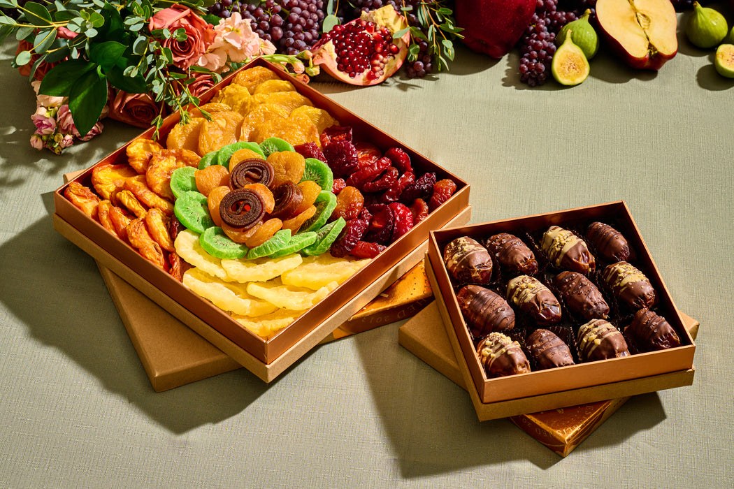 The Nuttery Specialty Gift Tower with Dried Fruit and Stuffed Dates
