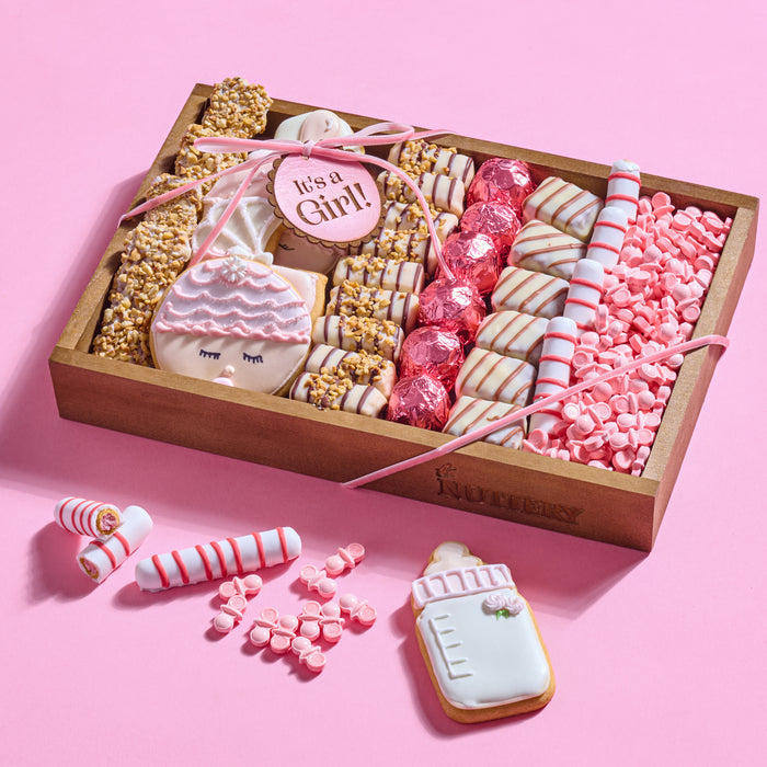 Baby Girl Chocolate Wooden Gift Tray | Small