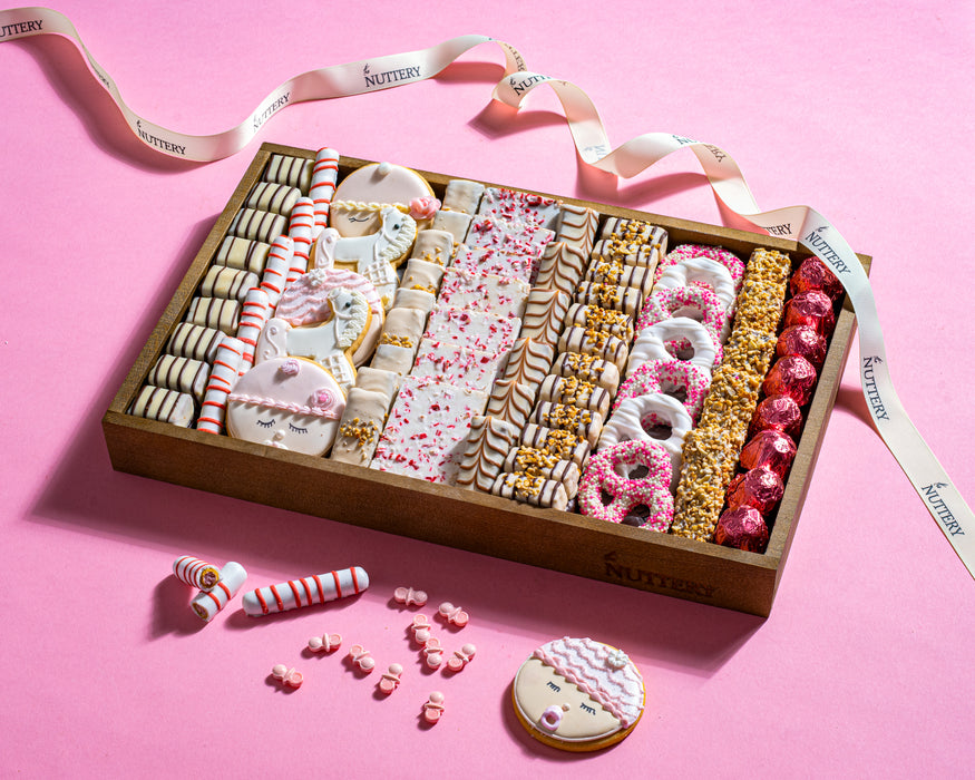 Gift For Baby Girl, Pink Chocolate Tray | Medium Size