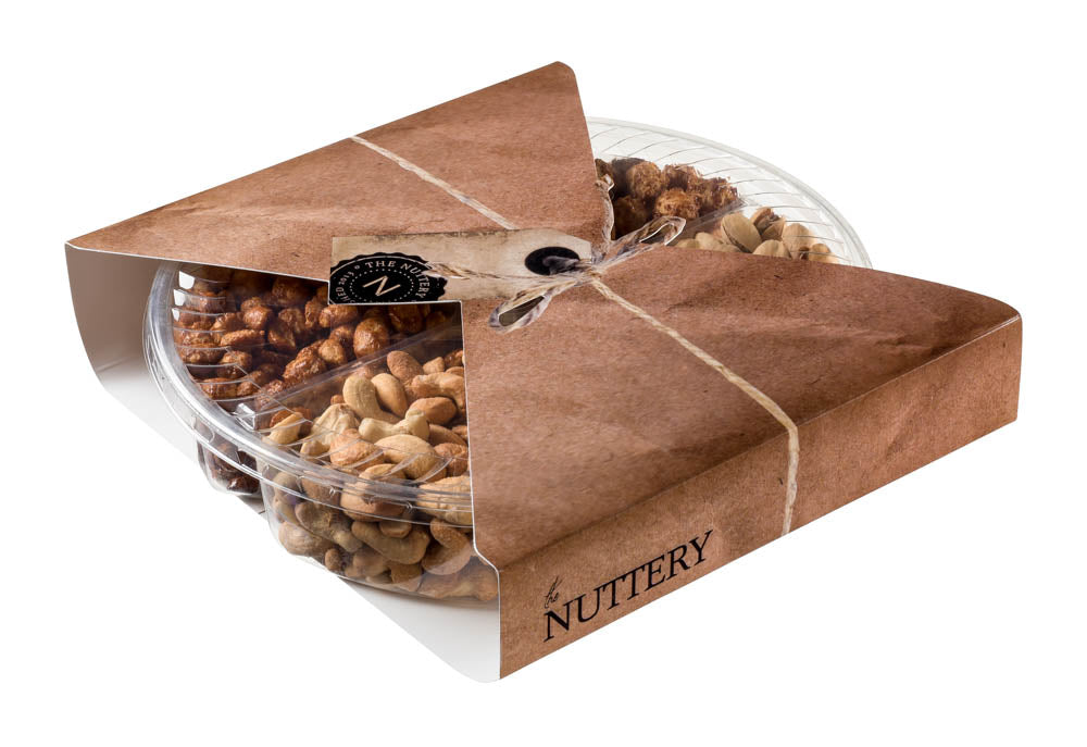 This elegantly wrapped nut assortment tray features an irresistible selection of crunchy and caramelized nuts, packed in a stylish gift-ready package. Ideal for holiday gifting, corporate presents, or personal indulgence, this gourmet nut tray delivers both quality and taste.