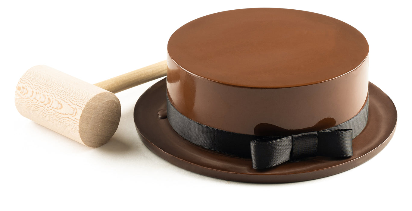 A festive Hanukkah-themed chocolate gift box featuring four gourmet truffles, presented alongside traditional dreidels for a perfect holiday treat.