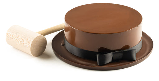 A festive Hanukkah-themed chocolate gift box featuring four gourmet truffles, presented alongside traditional dreidels for a perfect holiday treat.