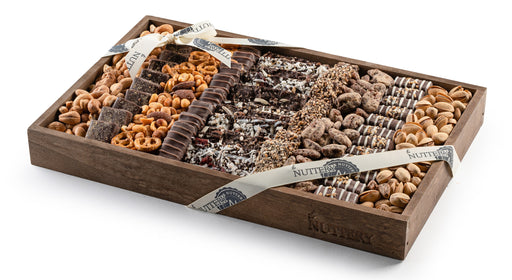 A balanced mix of handcrafted chocolates, roasted nuts, and gourmet treats in a stylish tray. This premium selection is designed for both gifting and personal enjoyment.