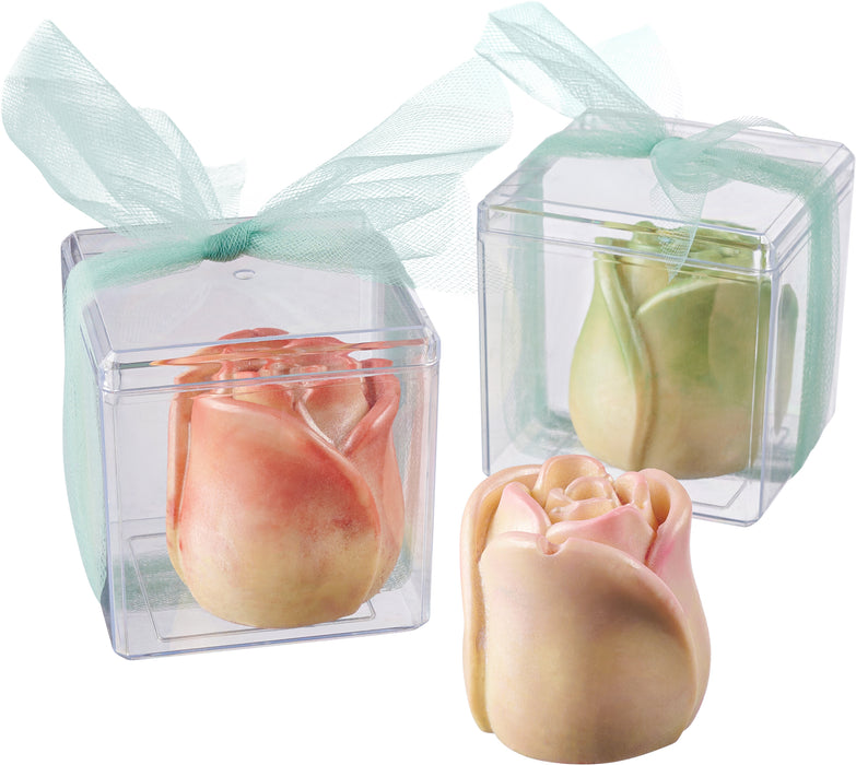 Elegantly packaged in clear gift boxes with a ribbon, these masterfully crafted cheese roses in appear in soft pastel shades,  making a feast for not only your hunger, but your eyes.