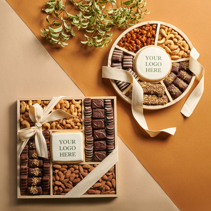 Chocolate & Nut Gift Tray with Custom Logo Cookie