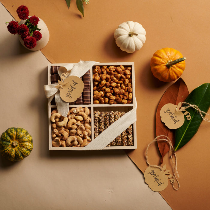 Thanksgiving Chocolate & Nut Gift Trays – Holiday Treats in 3 Sizes