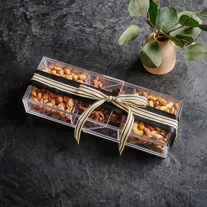 Gourmet Gift Stand with Assorted Nuts and Treats