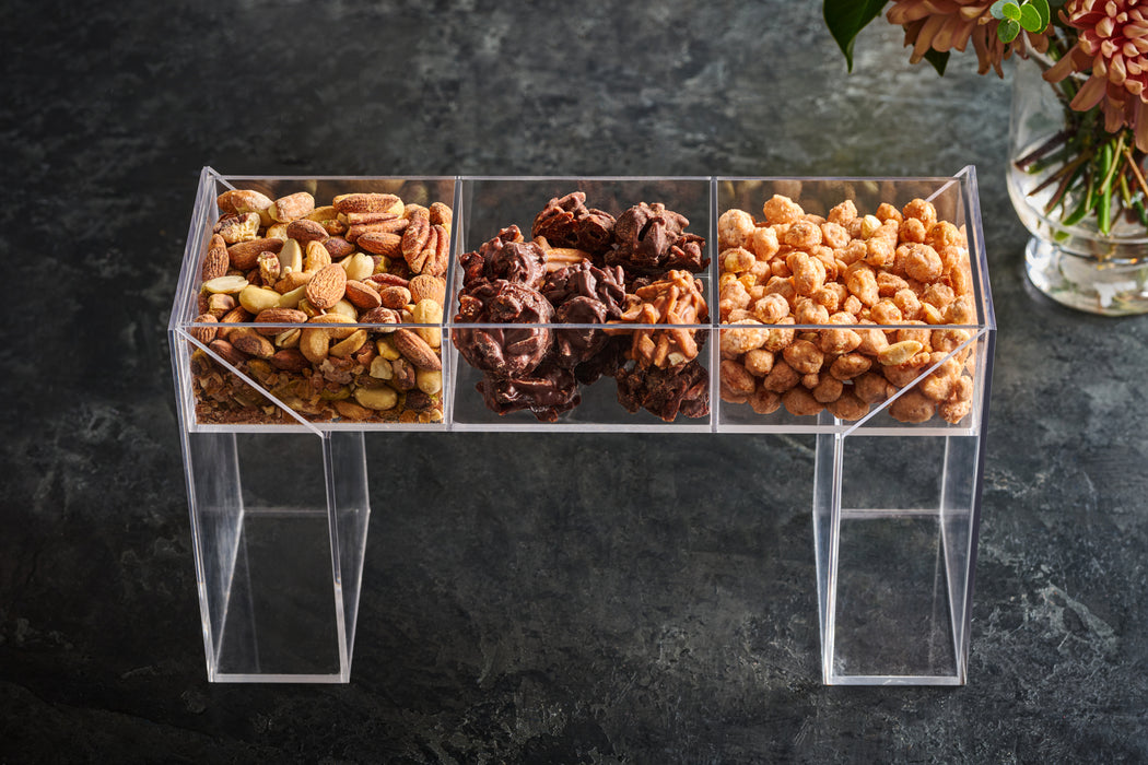 Gourmet Gift Stand with Assorted Nuts and Treats