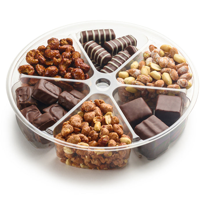 Chocolate and Nut Gift Tray | Plastic 6 Section