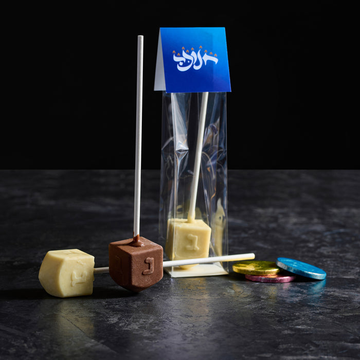 3D Dairy Chocolate Dreidel Pop-Sold per Piece