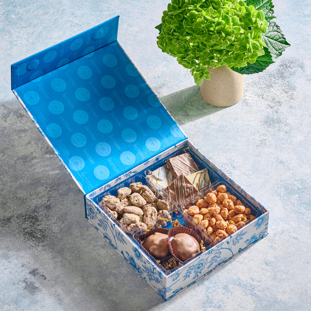 Vintage Blue & White Floral Gift Box Large — The Nuttery