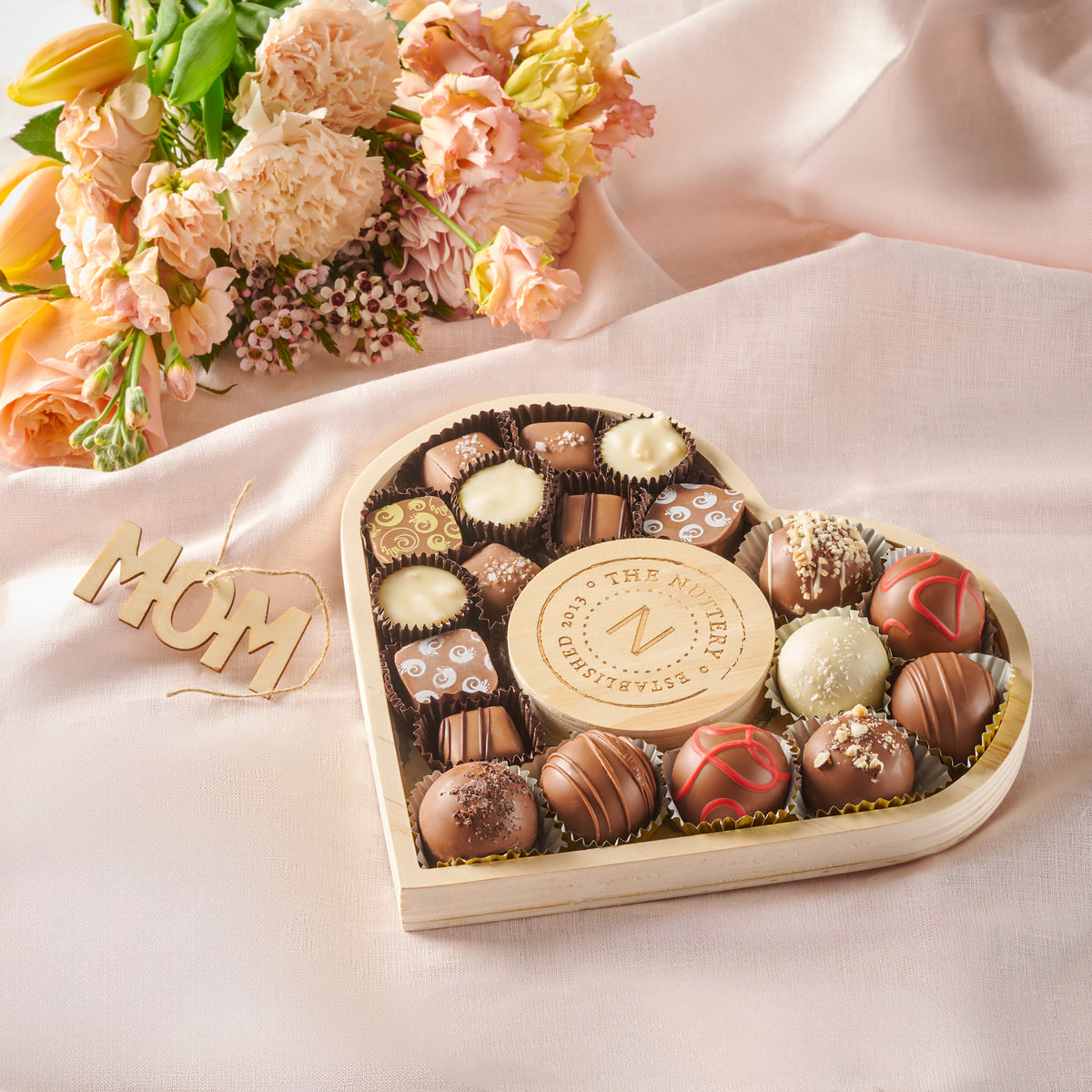 Chocolate Truffle Heart Tray | Mothers Day Gift — The Nuttery Chocolate Truffle Heart Tray | Mothers Day Gift — The Nuttery