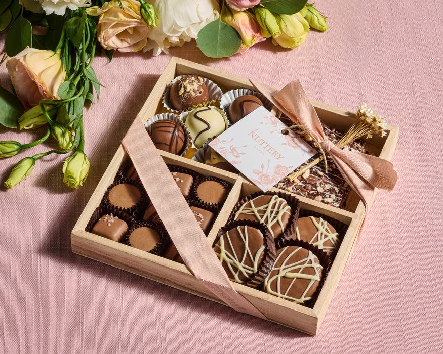 Dairy Truffles, Bark and Oreos Wooden Small Gift Tray - 4 Section