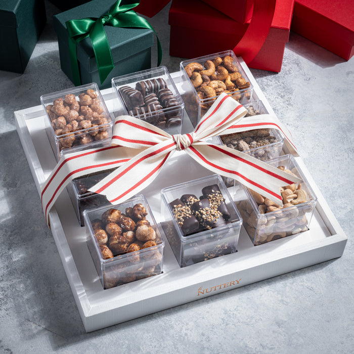 Gourmet Holiday Gift Box with Chocolates and Nuts-Premium Treat Tray