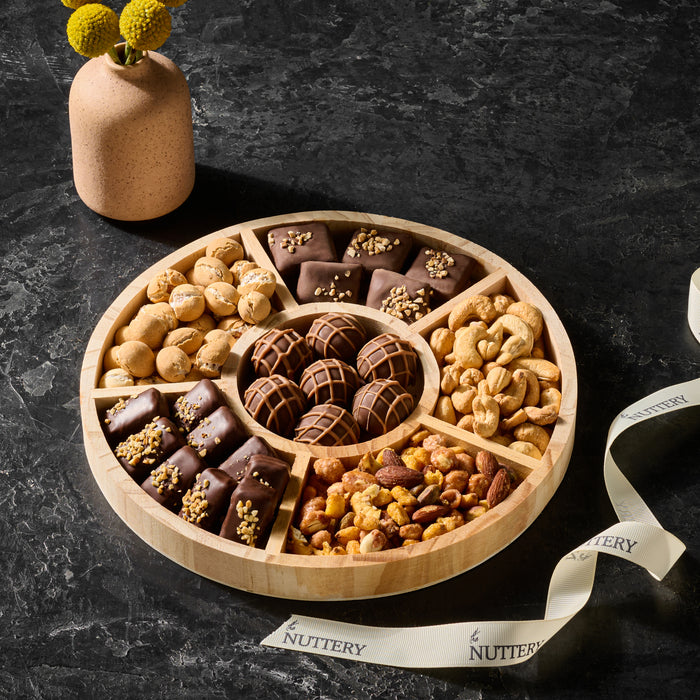 Chocolate and Nuts 6 Section Gift Tray | Large
