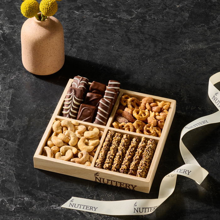 Chocolate and Nut 4 Section Gift Tray | Small