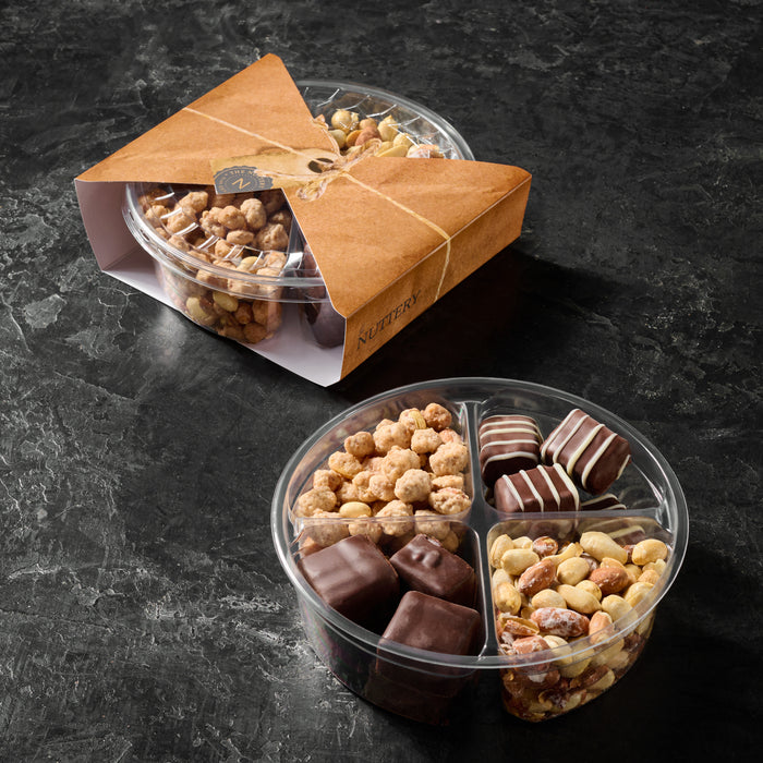 Chocolate Jelly Marshmallow & Nut Tray | Plastic 4 Sectional