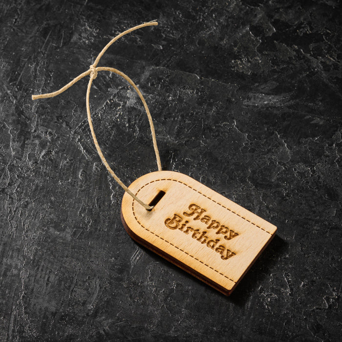 HAPPY BIRTHDAY WOODEN TAG
