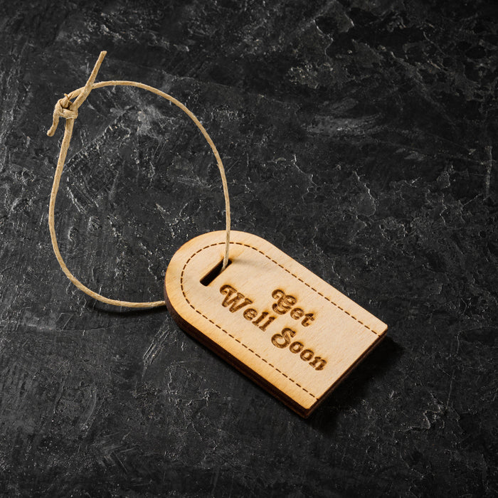 GET WELL SOON WOODEN TAG
