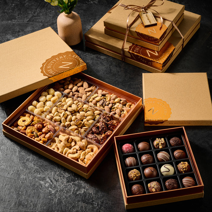 Nuttery Chocolate and Nut Gift Box Tower-Customize your Logo