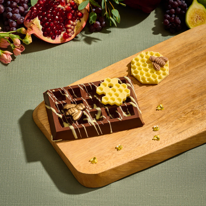 Rosh Hashana Themed Chocolate Waffle