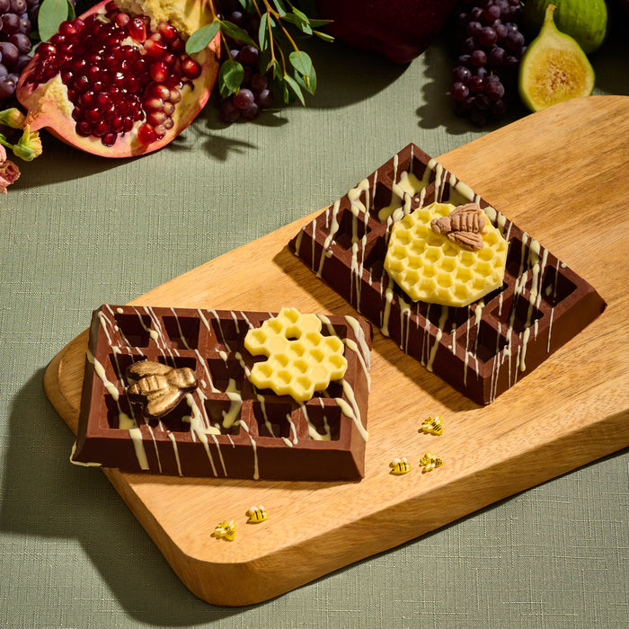 Rosh Hashana Themed Chocolate Waffle