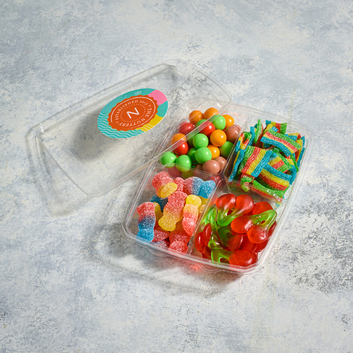 4 SECTION RECTANGLE CANDY PLATTER