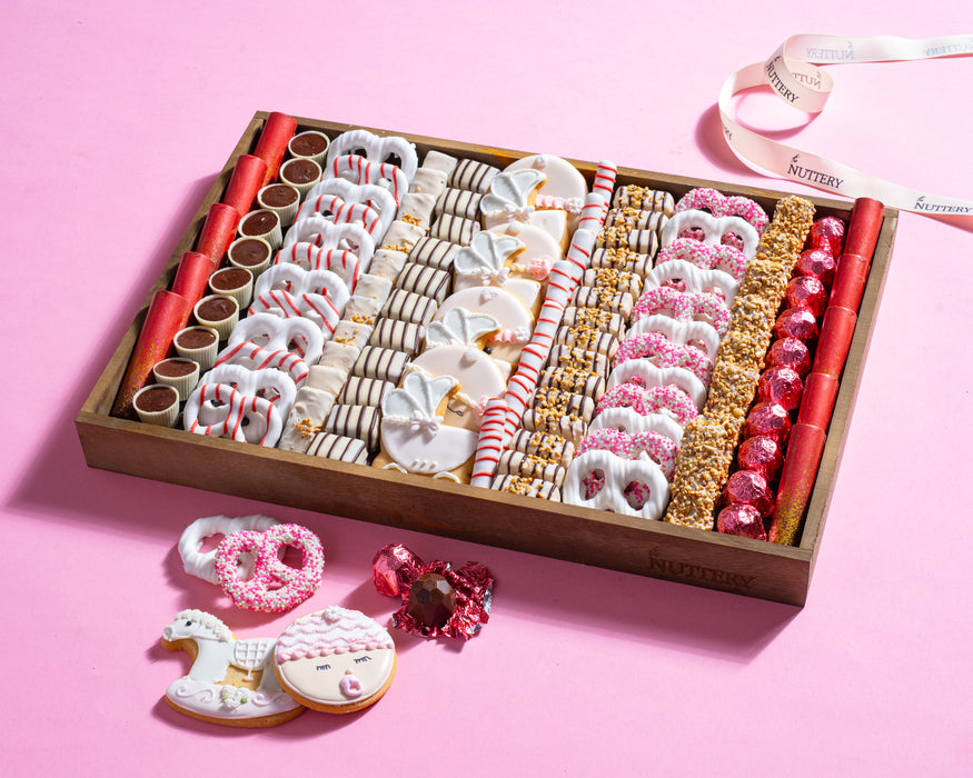 "It's a Baby Girl" Pink Chocolate and Candy Tray | Large Size