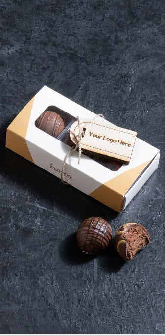 Custom Logo Milk Chocolate Truffle Gift Box – 3 & 5 Pc