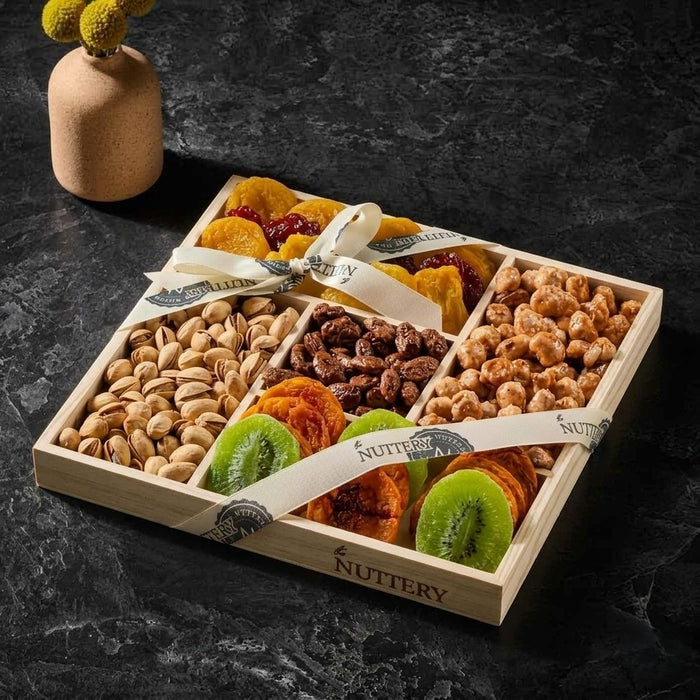 Kiwi & Nectarines Dried Fruit & Nuts 5 Section Gift Tray