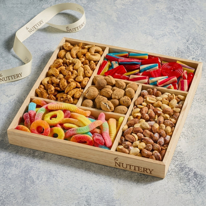 Ultimate Summer Treat Tray- Candy and Nuts 5 Section  Gift Tray