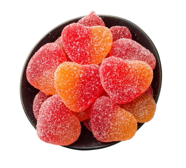 Peach Hearts Sugar Gummies