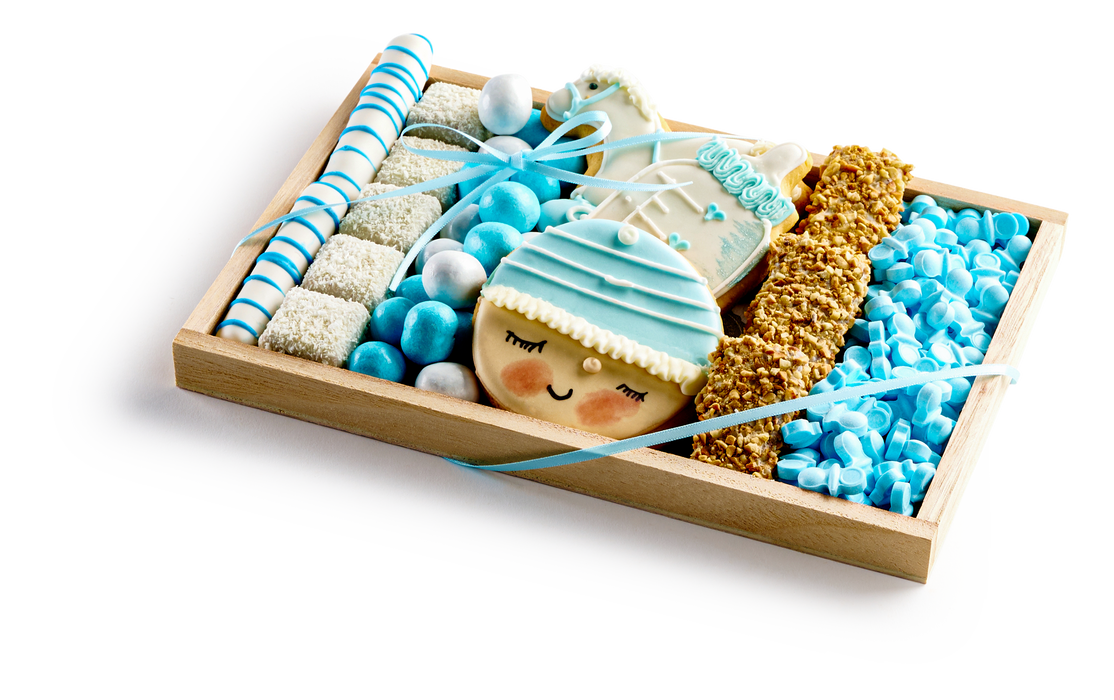 Nuttery ''It's a Boy'' Chocolate and Candy Platter- Small Wood Tray