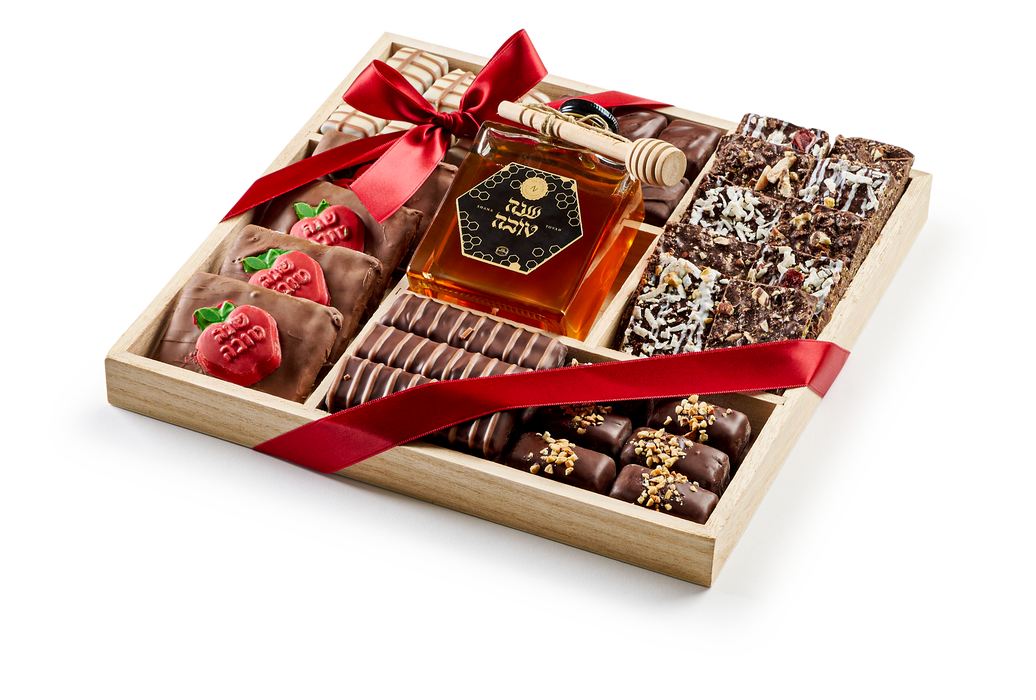 Nuttery Rosh Hashanah - 5 Section Chocolate and Honey Gift Tray